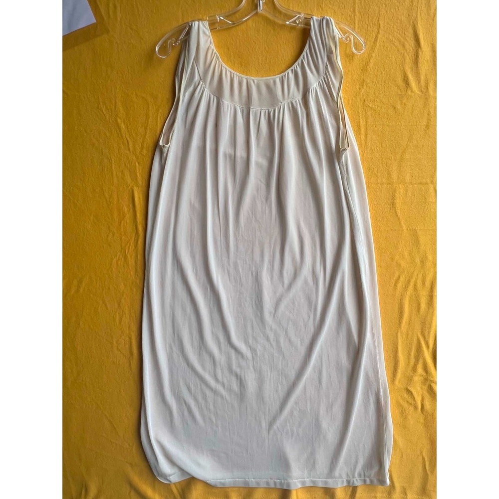 Vintage Cream Mid Length Nightgown Floral Embroidered Sleeveless 26-05-20 - Picture 4 of 4